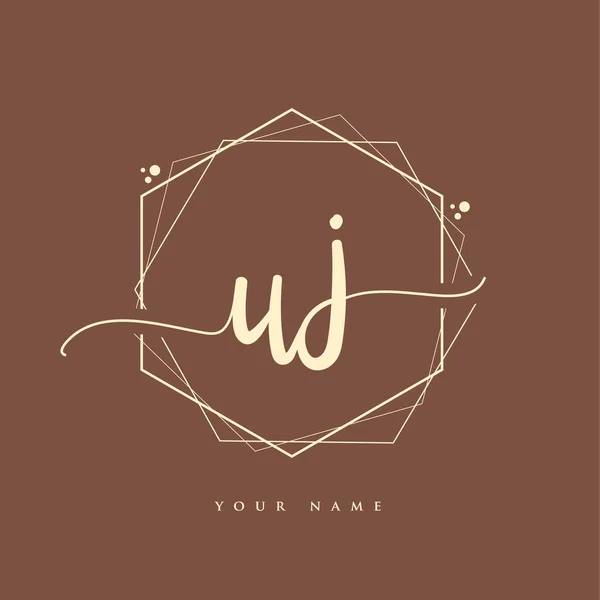 Initial Handwriting Logo Hand Lettering Initials Logo Branding Feminine Luxury — Stock Vector