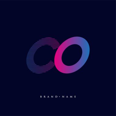 İlk harf logosu CO renkli mavi ve morumsu çizgili kompozisyon, Vector logo tasarım şablonu elemanları iş veya şirket kimliğiniz için.