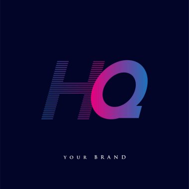 İlk harf logosu, çizgili kompozisyona sahip mavi ve morumsu logo, şirketiniz veya şirket kimliğiniz için vektör logosu şablonu unsurları.