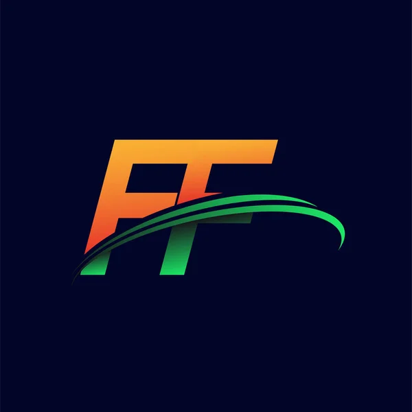 Initial Logo Company Name Colored Orange Green Swoosh Design Isolated initial-logo-company-name-colored-orange-green-swoosh-design-isolated