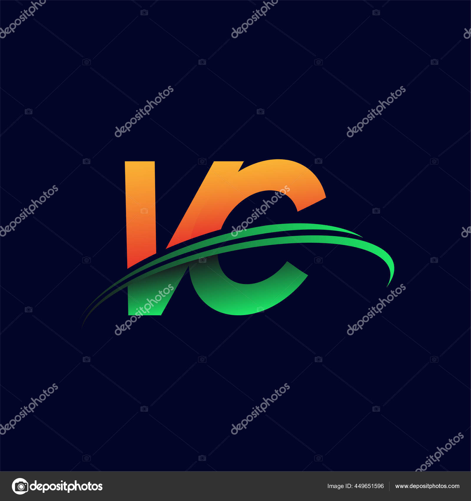 Initial Logo Company Name Colored Orange Green Swoosh Design Isolated initial-logo-company-name-colored-orange-green-swoosh-design-isolated