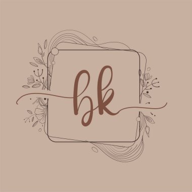 El Çizimi Çiçeği, Düğün Yazı Tipi Logosu ve Şirket Kimliği ile BK İlk Logosu.