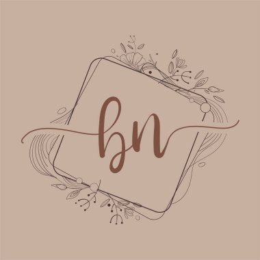 El Çizimi Çiçeği, Düğün Yazı Tipi Logosu ve Şirket Kimliği ile BN İlk Logosu.