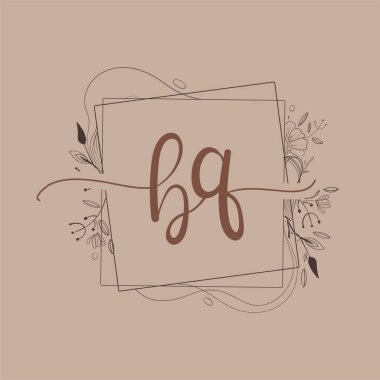 El Çizimi Çiçek, Düğün Yazı Tipi Logosu ve İş ve Şirket Kimliği Harfi.