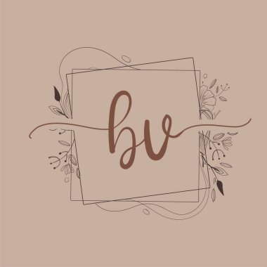 El Çizimi Çiçeği, Düğün Yazı Tipi Logosu ve Şirket Kimliği ile BV İlk Logosu.