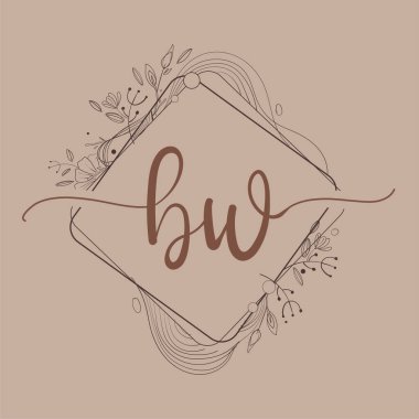 El Çizimi Çiçek, İlk Düğün Yazı Tipi Logosu ve İş Kimliği.