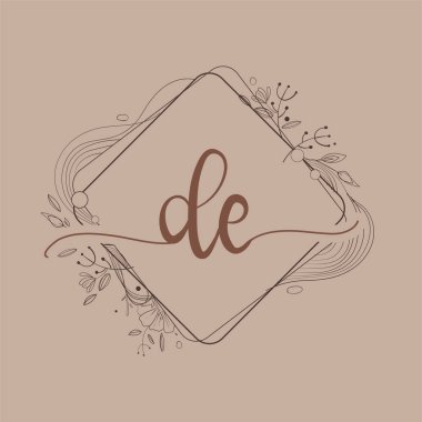 El Çizimi Çiçek, İlk Düğün Yazı Tipi Logosu ve İş Kimliği.