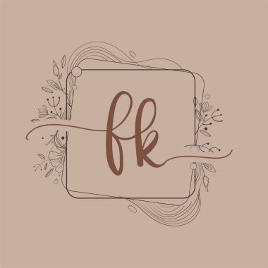 Çiçek El Çizen FK İlk Logosu, Düğün Yazı Tipi Logosu ve Şirket Kimliği.