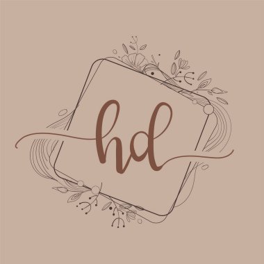 Harf HD El Çizimi Çiçek, Düğün Yazı Tipi Logosu ve Şirket Kimliği.