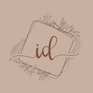 El Çizimi Çiçeği, Düğün Yazı Tipi Logosu ve Şirket Kimliği ile Harf Kimliği Logosu.