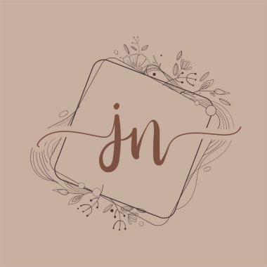 El Çizimi Çiçeği, Düğün Yazı Tipi Logosu ve Şirket Kimliği ile JN Baş Logosu.