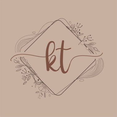 El Çizimi Çiçeği, Düğün Yazı Tipi Logosu ve Şirket Kimliği ile KT İlk Logosu.