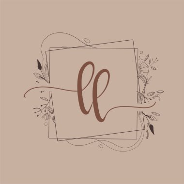 El Çizimi Çiçeği, Düğün Yazı Tipi Logosu ve Şirket Kimliği içeren II. Mektup.