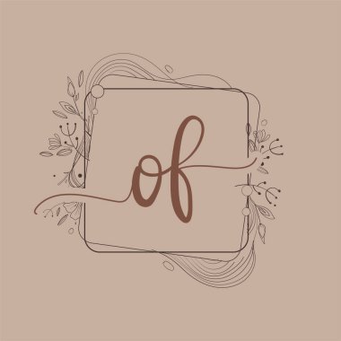 Çiçek El Çizen İlk Logo, Düğün Yazı Tipi Logosu ve Şirket Kimliği.