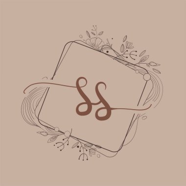 SS 'in Çiçek El Çizen İlk Logosu, Düğün Yazı Tipi Logosu ve Şirket Kimliği.