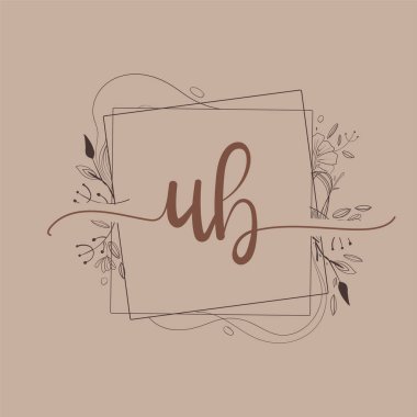 El Çizimi Çiçeği, Düğün Yazı Tipi Logosu ve Şirket Kimliği ile UB İlk Logosu.