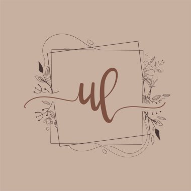 El Çizimi Çiçeği, Düğün Yazı Tipi Logosu ve Şirket Kimliği ile UL İlk Logosu.