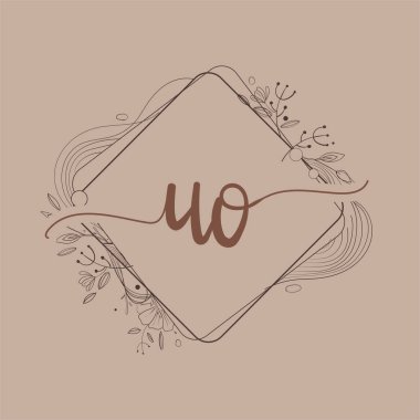 El Çizimi Çiçeği, Düğün Yazı Tipi Logosu ve Şirket Kimliği ile UO İlk Logosu.