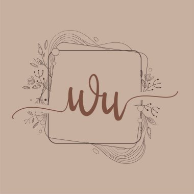 WU İlk Logosu, Çiçek El Çizimi, Düğün Yazı Tipi Logosu ve Şirket Kimliği.