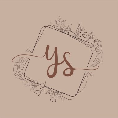 YS Harfinin El Çizimi Logosu, Düğün Yazı Tipi Logosu ve Şirket Kimliği.