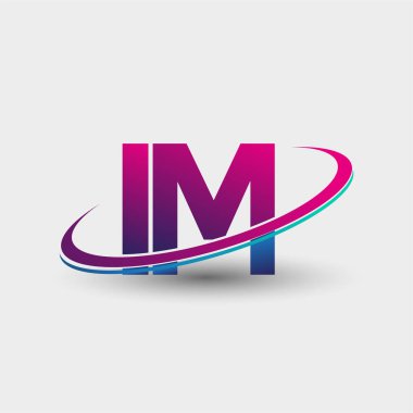 IM ilk logo şirketinin adı mavi ve morumsu renklerde, beyaz arka planda izole edilmiş. iş ve şirket kimliği için vektör logosu.