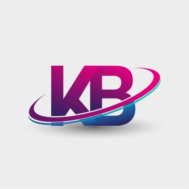 KB 'nin ilk logo şirketi adı mavi ve morumsu renklerde, beyaz arka planda izole edilmiş. iş ve şirket kimliği için vektör logosu.