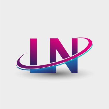 LN 'in ilk logo şirketi adı mavi ve morumsu renklerde, beyaz arka planda izole edilmiş. iş ve şirket kimliği için vektör logosu.