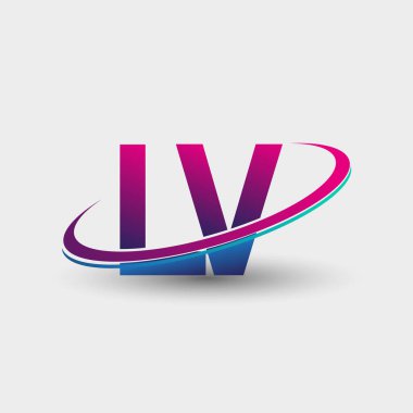LV 'nin ilk logo şirketi adı mavi ve morumsu renklerde, beyaz arka planda izole edilmiş. iş ve şirket kimliği için vektör logosu.