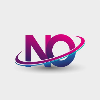 HAYIR logo şirketinin adı mavi ve morumsu renklerde, beyaz arka planda izole edilmiş. iş ve şirket kimliği için vektör logosu.