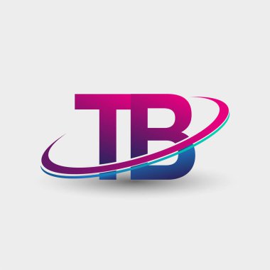 Tüberküloz firmasının ilk adı mavi ve morumsu renklerde, beyaz arka planda izole edilmiş. iş ve şirket kimliği için vektör logosu.