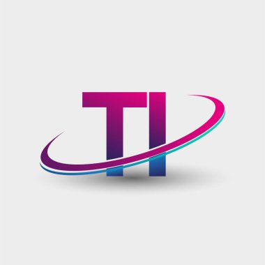 TI ilk logo şirketinin adı mavi ve morumsu renklerde, beyaz arka planda izole edilmiş. iş ve şirket kimliği için vektör logosu.
