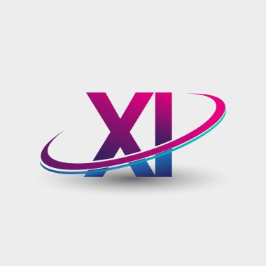 XI ilk logo şirketinin adı mavi ve morumsu renklerde, beyaz arka planda izole edilmiş. iş ve şirket kimliği için vektör logosu.