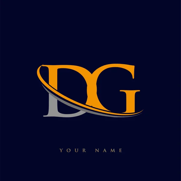 Lettre Initiale Logotype Nom Entreprise Jaune Gris Swoosh Design Isolé — Image vectorielle