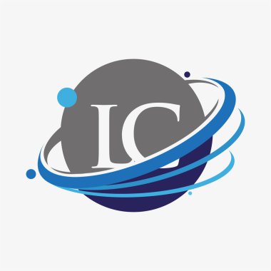 İlk harf LC logotype şirketinin adı mavi ve gri renkte. beyaz arkaplanda izole.