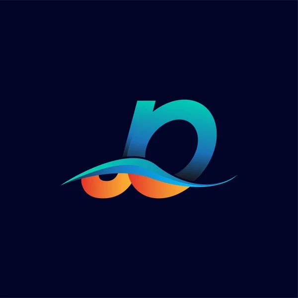Anfangsbuchstaben Logo Firmenname Blau Und Orange Farbe Swoosh Design Vektor — Stockvektor