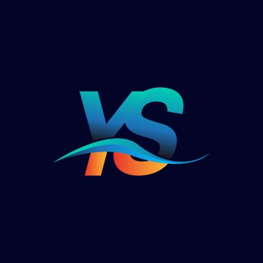 İlk harf YS YS şirketi adı mavi ve turuncu renkli Swoosh tasarımı. İş ve şirket kimliği için vektör logosu.