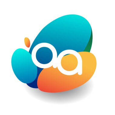 Renkli arka planlı AA harfi logosu, yaratıcı endüstri, web, iş ve şirket için harf kombinasyonu tasarımı.