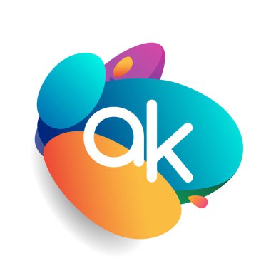 Kalaşnikof logosu renkli arka planda, harf kombinasyonu tasarımında yaratıcı endüstri, web, iş ve şirket için.