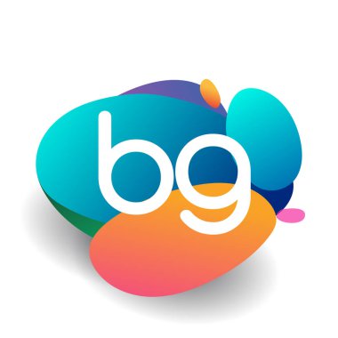 Renkli arka planlı BG logosu, yaratıcı endüstri, web, iş ve şirket için harf kombinasyonu tasarımı.