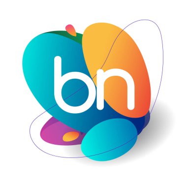 Renkli arka planlı BN logosu, yaratıcı endüstri, web, iş ve şirket için harf kombinasyonu tasarımı.