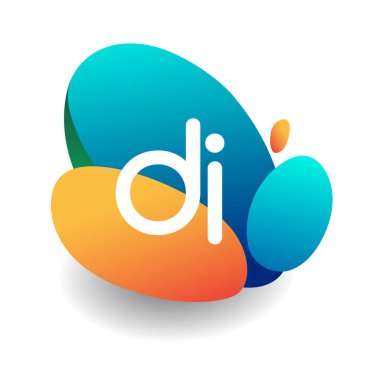 DM logosu renkli arka planda, harf kombinasyonu tasarımında yaratıcı endüstri, web, iş ve şirket için.