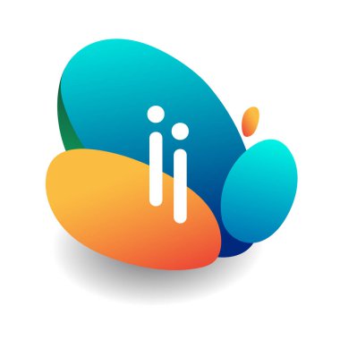 Renkli sıçrama arkaplanı olan 2. harf logosu, yaratıcı endüstri, web, iş ve şirket için harf kombinasyonu tasarımı.