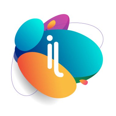 IL harfi logosu rengarenk arka planda, harf kombinasyonu tasarımında yaratıcı endüstri, web, iş ve şirket için.