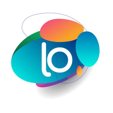 LO logosu rengarenk arka plan, yaratıcı endüstri, web, iş ve şirket için harf kombinasyonu tasarımı.