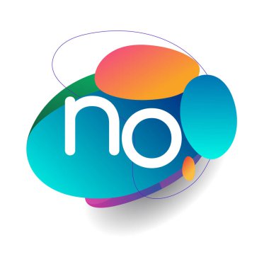 Renkli arka planlı HAYIR logosu, yaratıcı endüstri, web, iş ve şirket için harf kombinasyonu tasarımı.