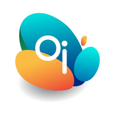 Renkli arka planlı eski harf logosu, yaratıcı endüstri, web, iş ve şirket için harf kombinasyonu tasarımı.