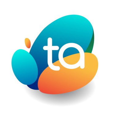 Renkli arka planlı TA logosu, yaratıcı endüstri, web, iş ve şirket için harf kombinasyonu tasarımı.