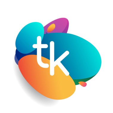 Renkli arka plan, yaratıcı endüstri, web, iş ve şirket için harf kombinasyonlu logo tasarımı.