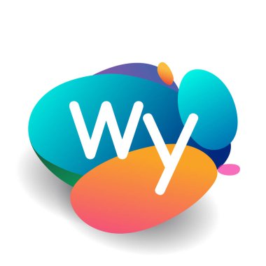 WY logosu rengarenk arka plan, yaratıcı endüstri, web, iş ve şirket için harf kombinasyonu tasarımı.