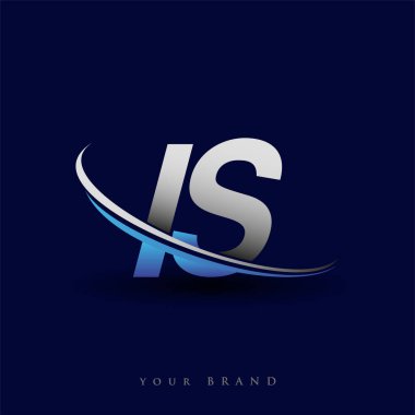 İlk harf logotype şirketinin renkli mavi ve gri rengi. iş ve şirket kimliği için vektör logosu.